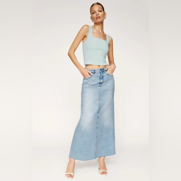 Reformation Kass Maxi Denim Skirt - Size 30 - Picture 1 of 5
